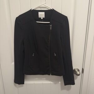 Catherine Malandrino Runway Style Black Asymmetric Zip Moto Jacket Womens Medium
